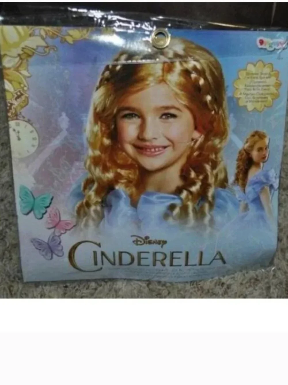 Princess Cinderella Halloween Costume 7/8 Blue Dress & Wig Disney Girls